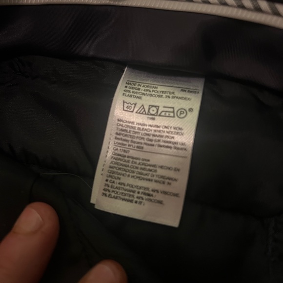 Banana Republic size 10L Avery pant, Windowpane print blue and white - Picture 5 of 5